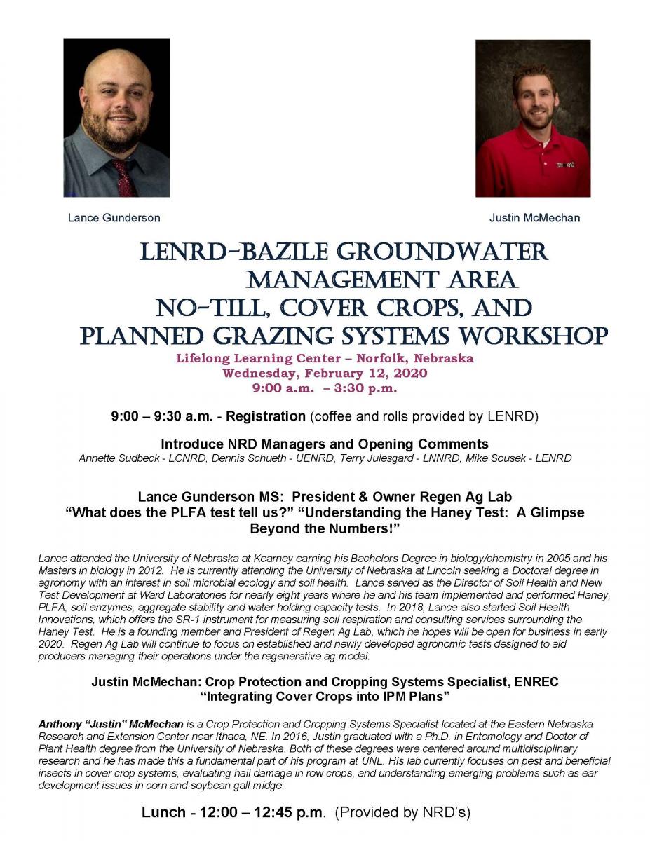 No-till, cover crop, planned grazing systems workshop event flyer