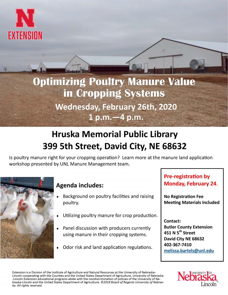 Optimizing Poultry Manure Value in Cropping Systems event flyer