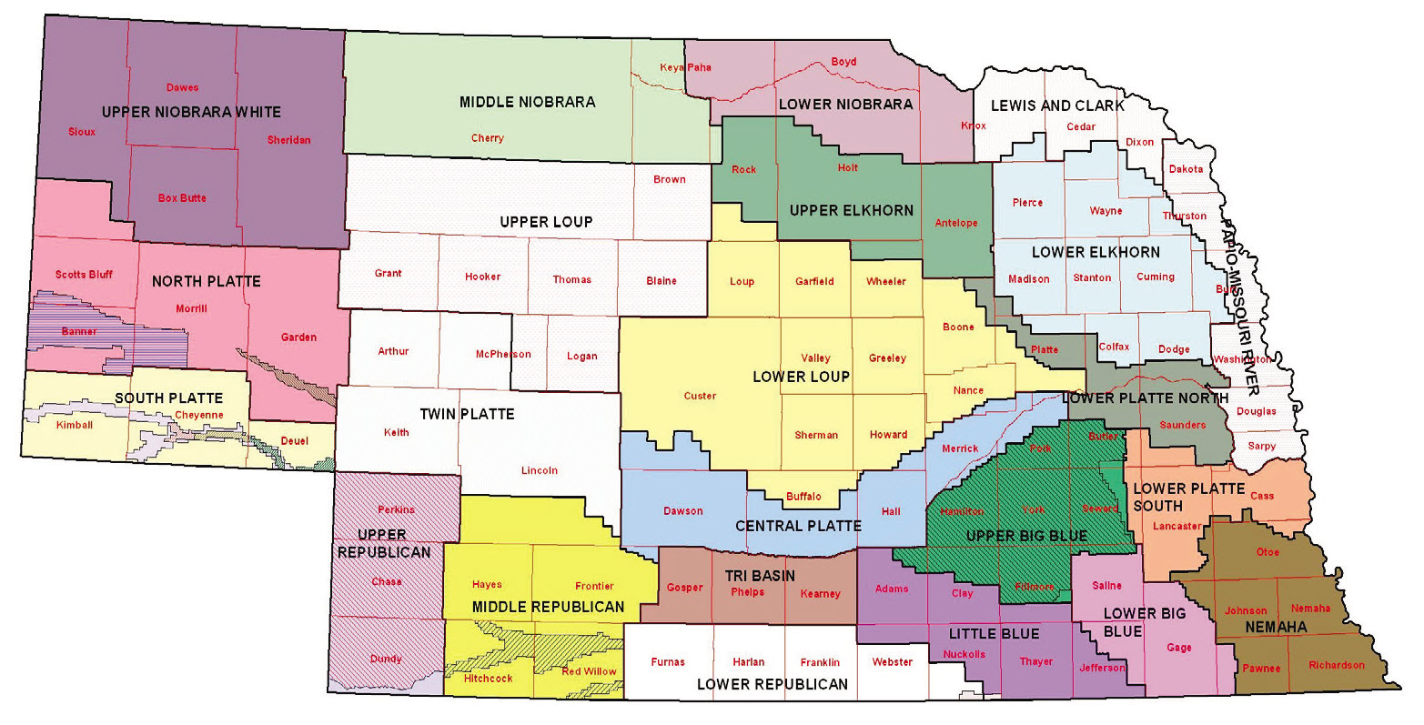 Map of Nebraska NRDs