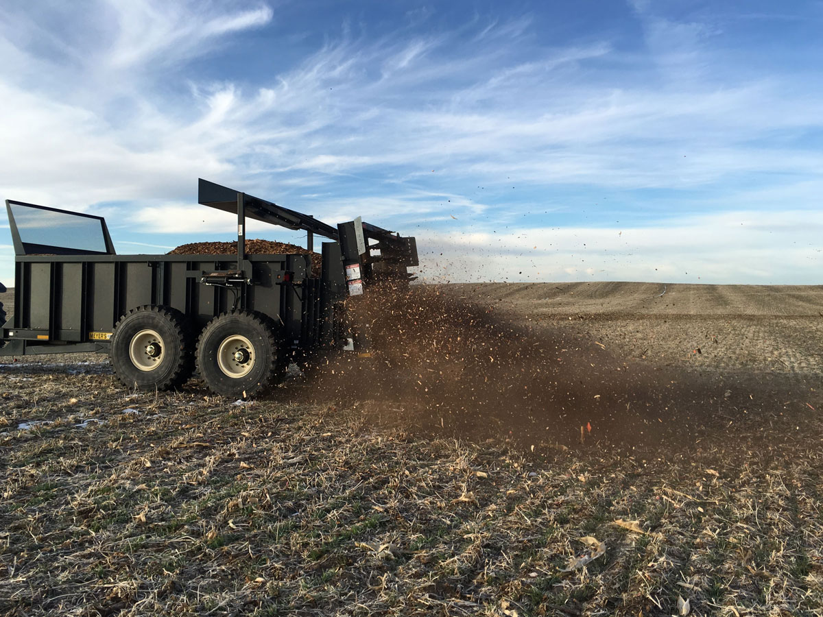 manure being applied to a field