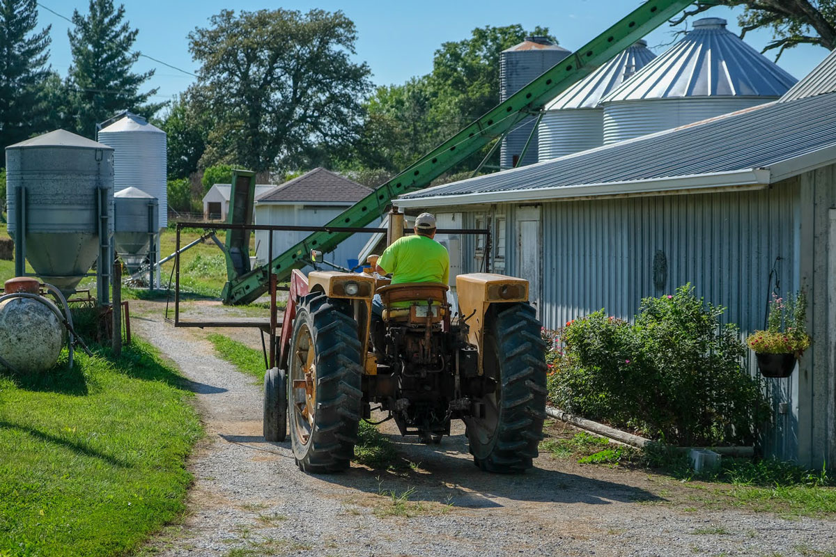 man on a tractor