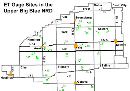 ET Gage Sites map