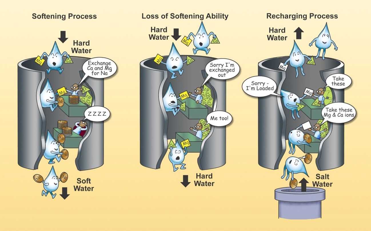 infographic of water ion exchange
