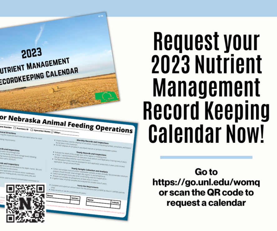2023 nutrient management record keeping calendar advertisement
