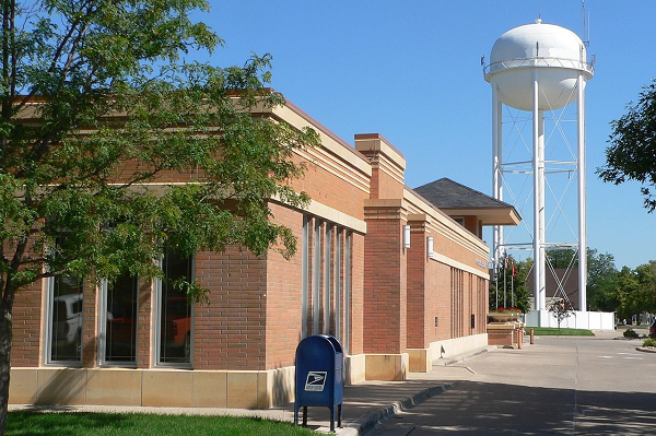 main street and water tower