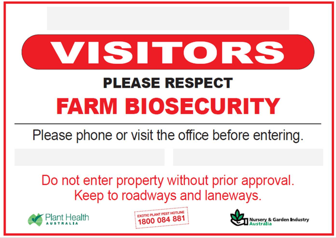 sample biosecurity sign