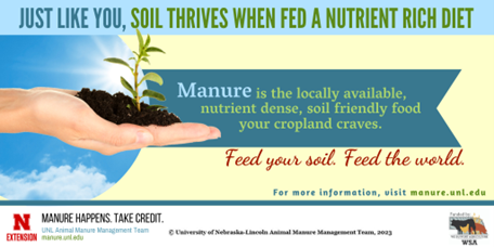 example graphic that says "Just like you, soil thrives when fed a nutrient rich diet".
