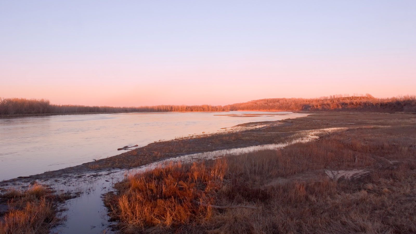 River at sunset.