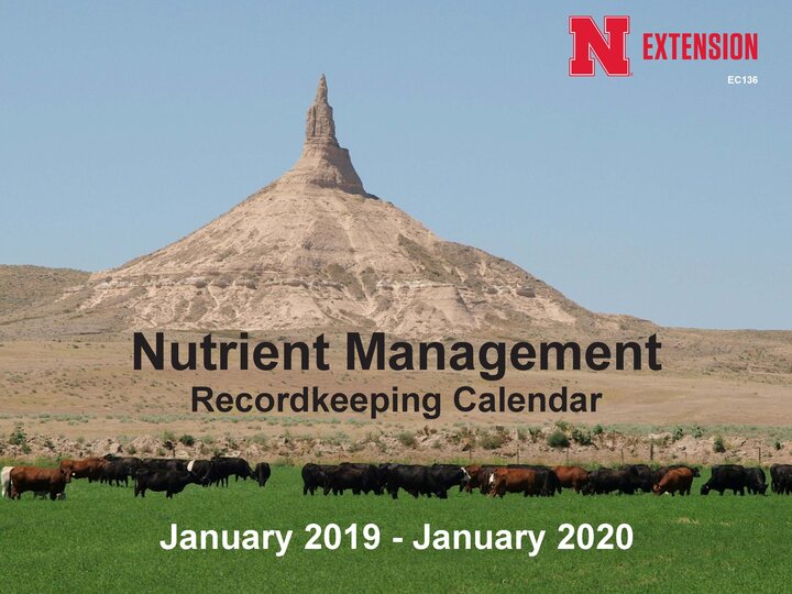 cover of 2019 nutrient management calendar