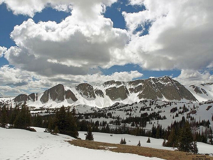 Snow pack in the mountains of Wyoming. (Photo by Gary Stone)