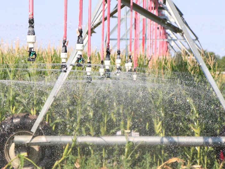 Center pivot in field