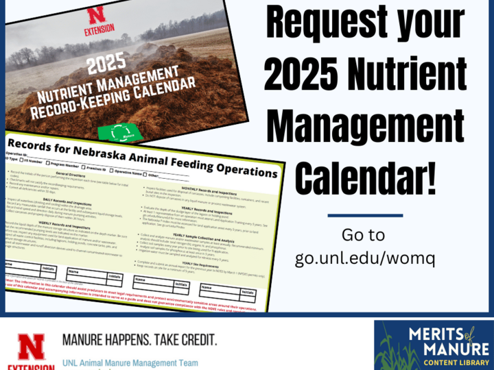 graphic advertisement for 2025 nutrient management record keeping calendar