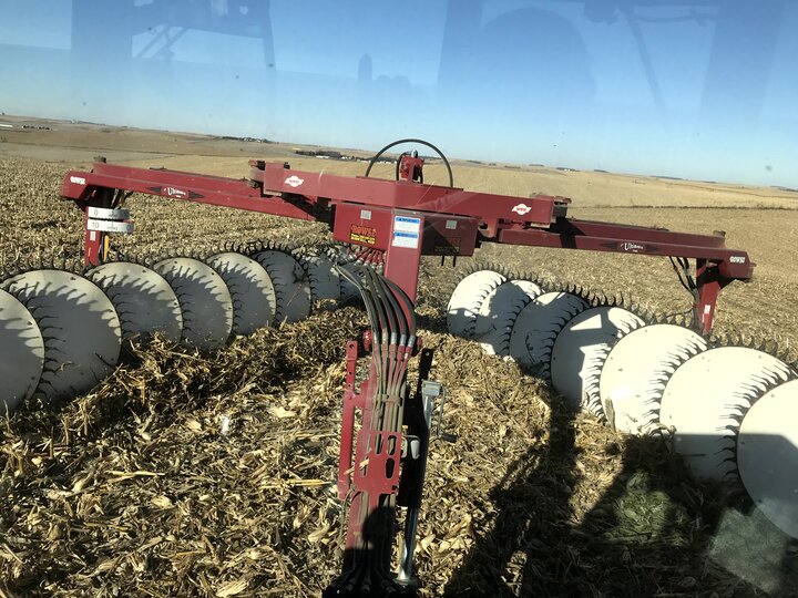 raking cornstalk residue. photo credit: Leslie Johnson