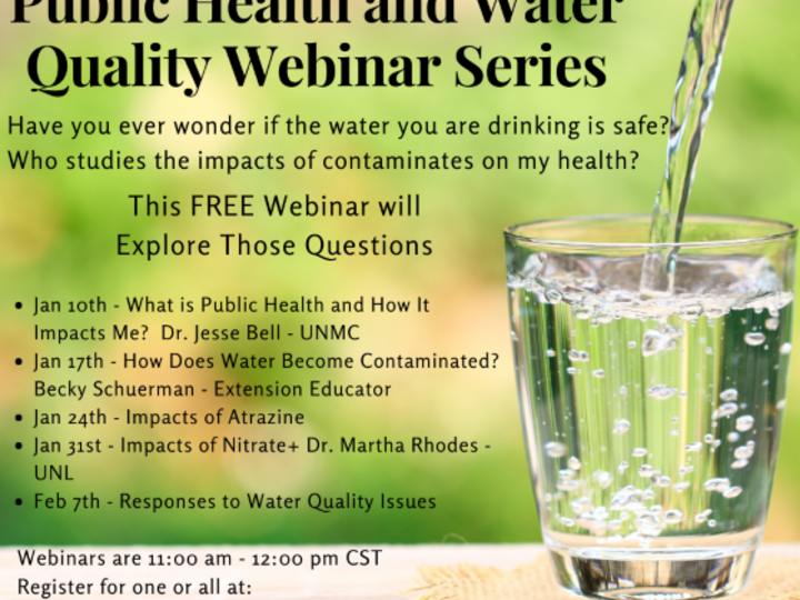 Public Health and water quality webinar series information flyer