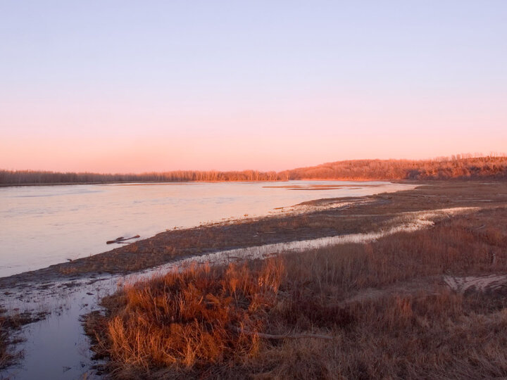 River at sunset.