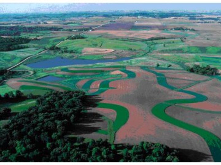 Aerial photograph of a watershed