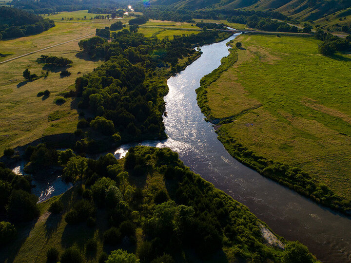 Aerial photo of Niobrara river.