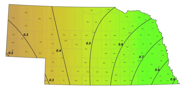 average weekly precipitation in September