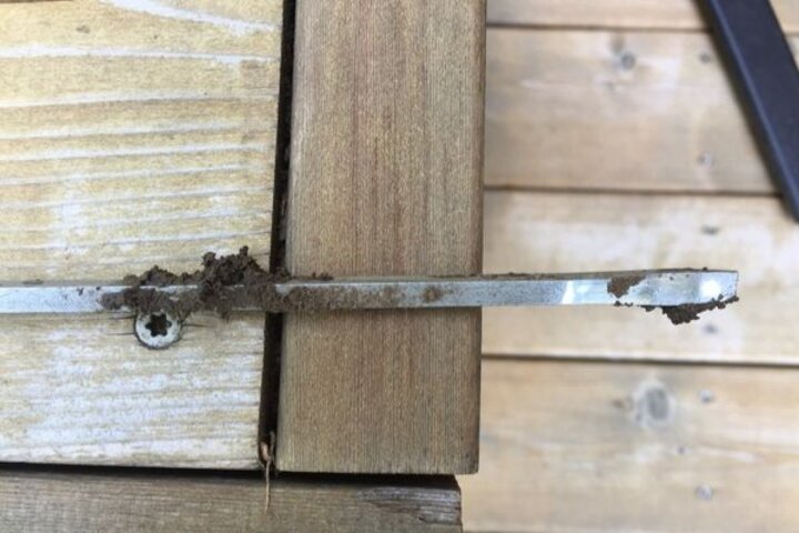 screwdriver that had been stuck in the dirt