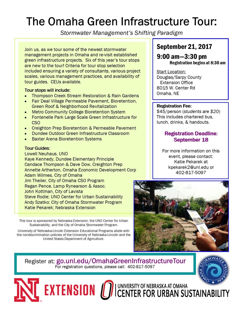 2017 Omaha Stormwater Management Tour flyer