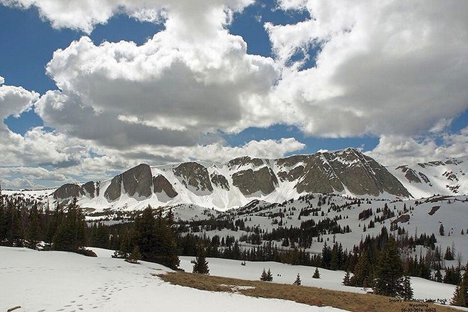 Snow pack in the mountains of Wyoming. (Photo by Gary Stone)