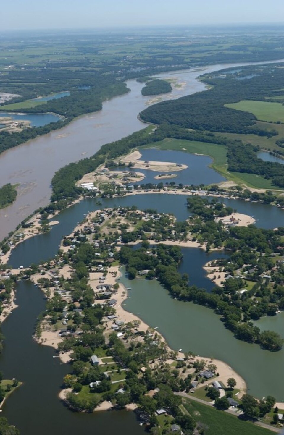 aerial view of sandpit lake