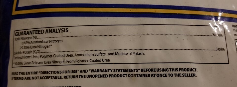 fertilizer bag percentage
