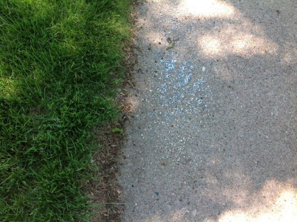 Fertilizer on sidewalk