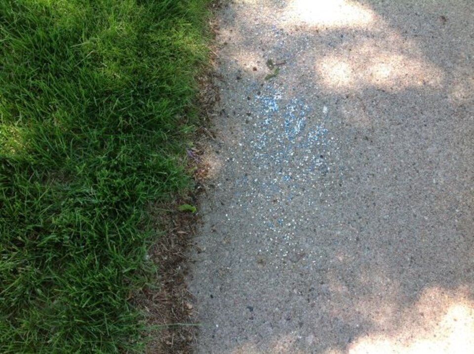 Fertilizer on the sidewalk