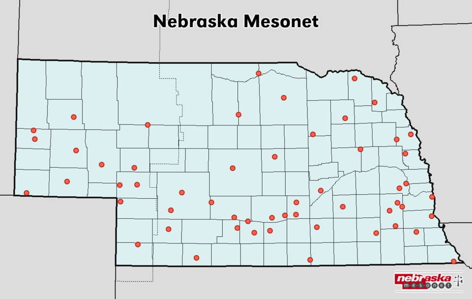 graphical representation of weather station locations (image credit: https://mesonet.unl.edu/)