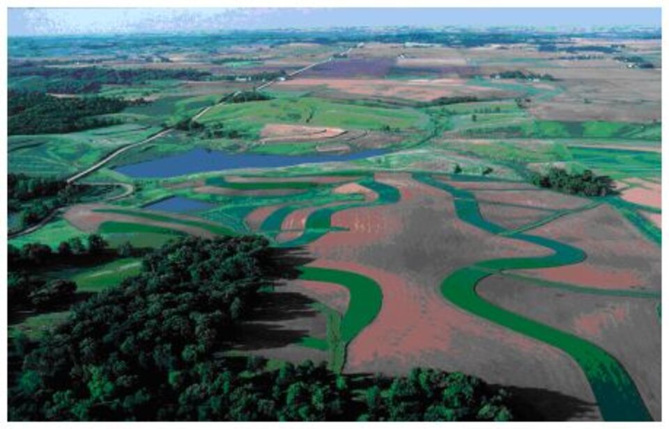 Aerial photograph of a watershed