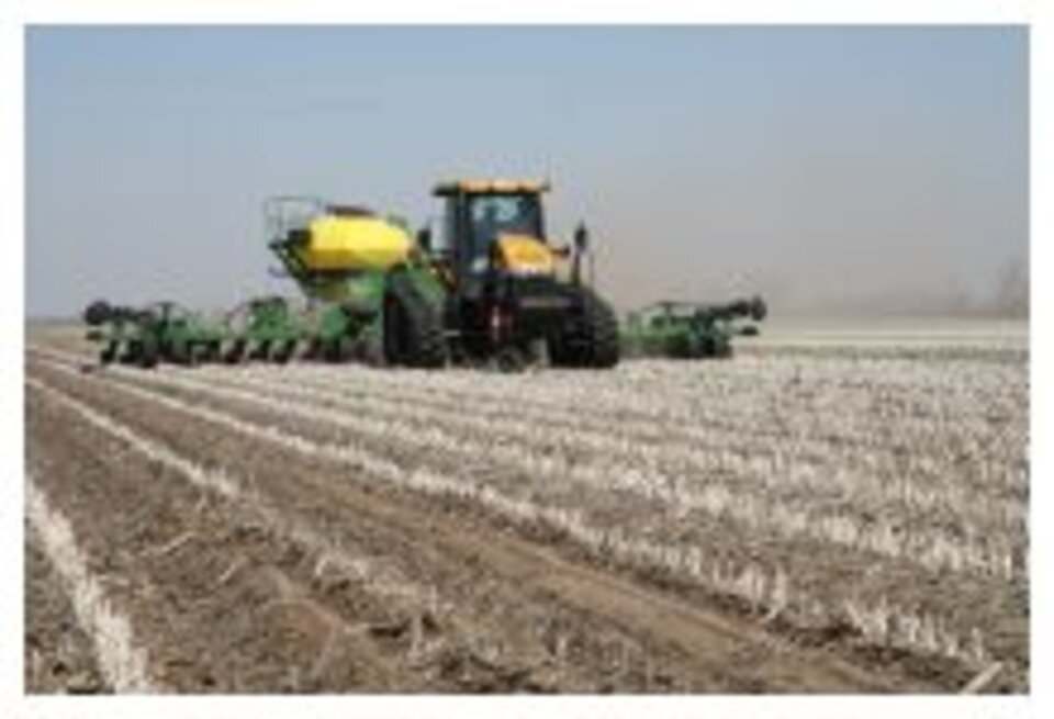 Pesticide being applied to a field