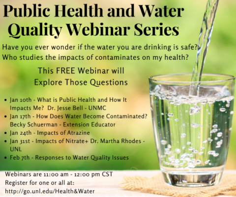 Public Health and water quality webinar series information flyer